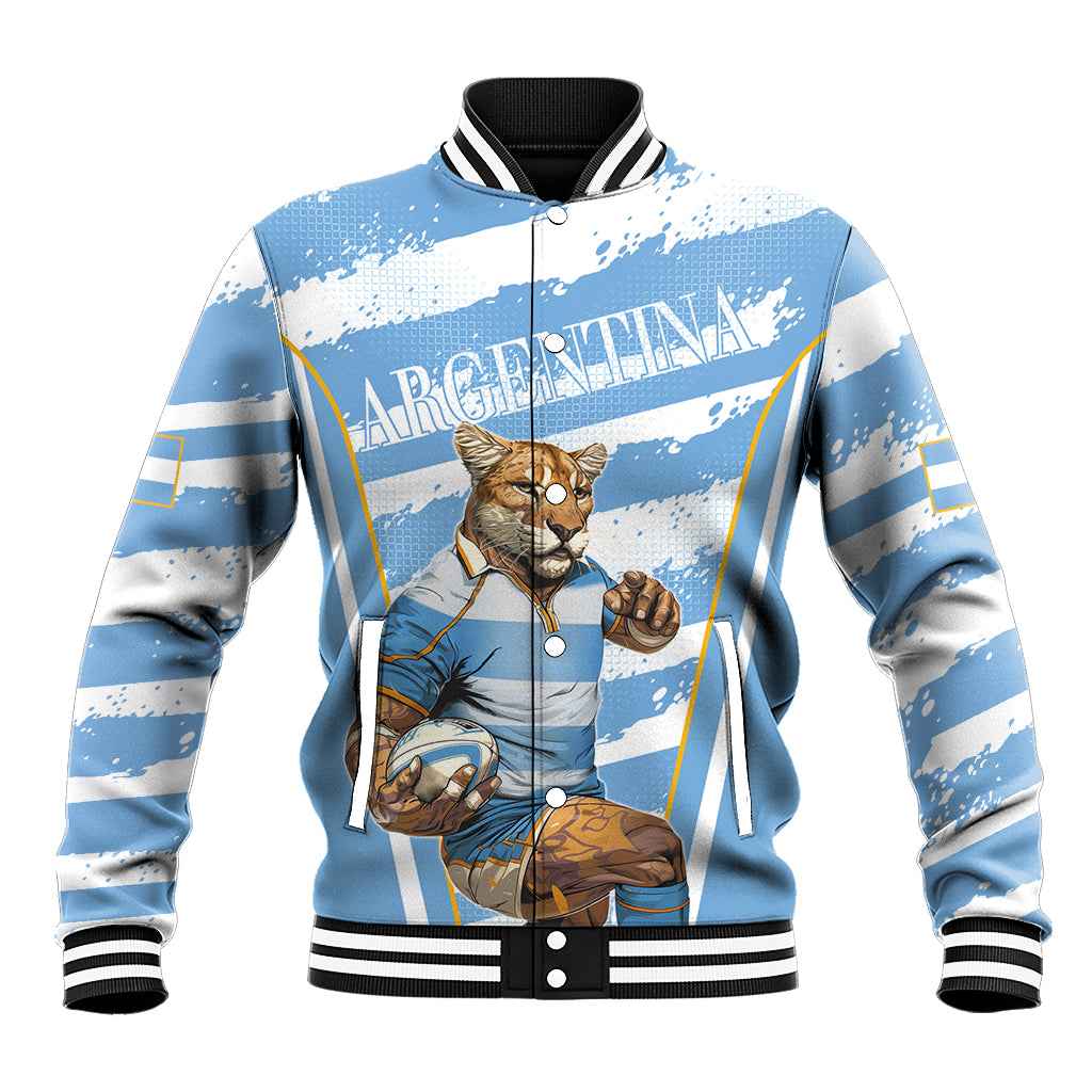 Custom Vamos Argentina Baseball Jacket The Pumas Rugby Mascot Sporty Version LT9 - Wonder Print Shop