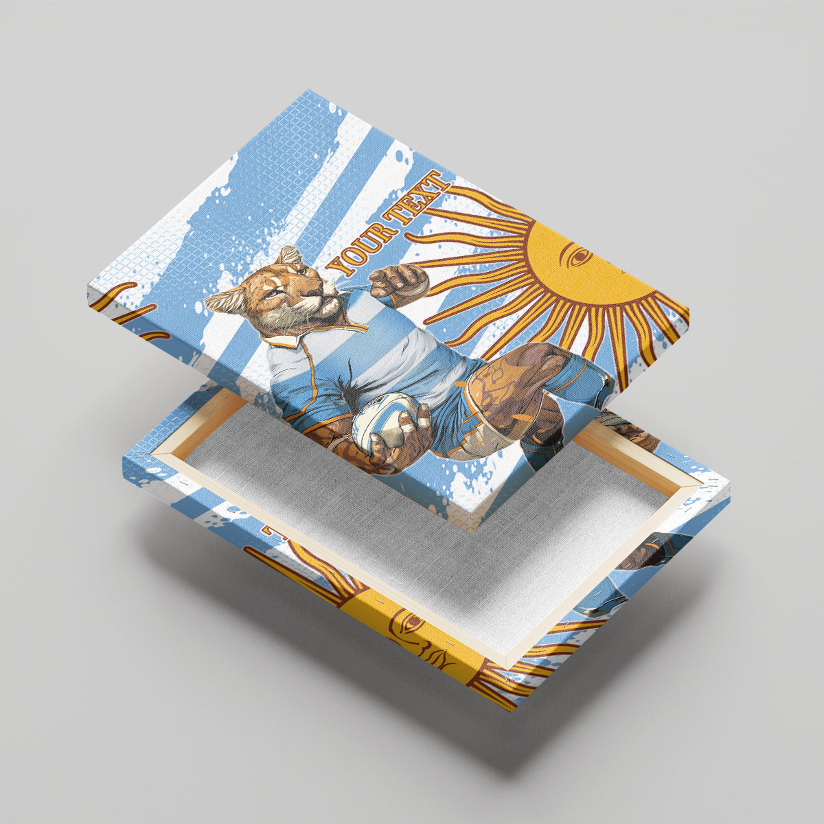 Custom Vamos Argentina Canvas Wall Art The Pumas Rugby Mascot Sporty Version LT9 - Wonder Print Shop