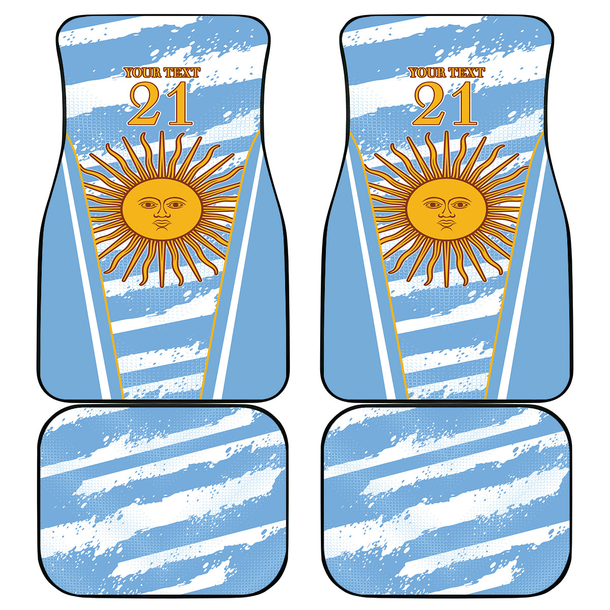 Custom Vamos Argentina Car Mats The Pumas Rugby Mascot Sporty Version LT9 - Wonder Print Shop