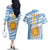 Custom Vamos Argentina Couples Matching Off The Shoulder Long Sleeve Dress and Hawaiian Shirt The Pumas Rugby Mascot Sporty Version LT9 - Wonder Print Shop