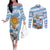 Custom Vamos Argentina Couples Matching Off The Shoulder Long Sleeve Dress and Long Sleeve Button Shirt The Pumas Rugby Mascot Sporty Version