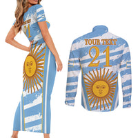 Custom Vamos Argentina Couples Matching Short Sleeve Bodycon Dress and Long Sleeve Button Shirt The Pumas Rugby Mascot Sporty Version LT9 - Wonder Print Shop