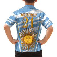 Custom Vamos Argentina Family Matching Off Shoulder Maxi Dress and Hawaiian Shirt The Pumas Rugby Mascot Sporty Version LT9 - Wonder Print Shop