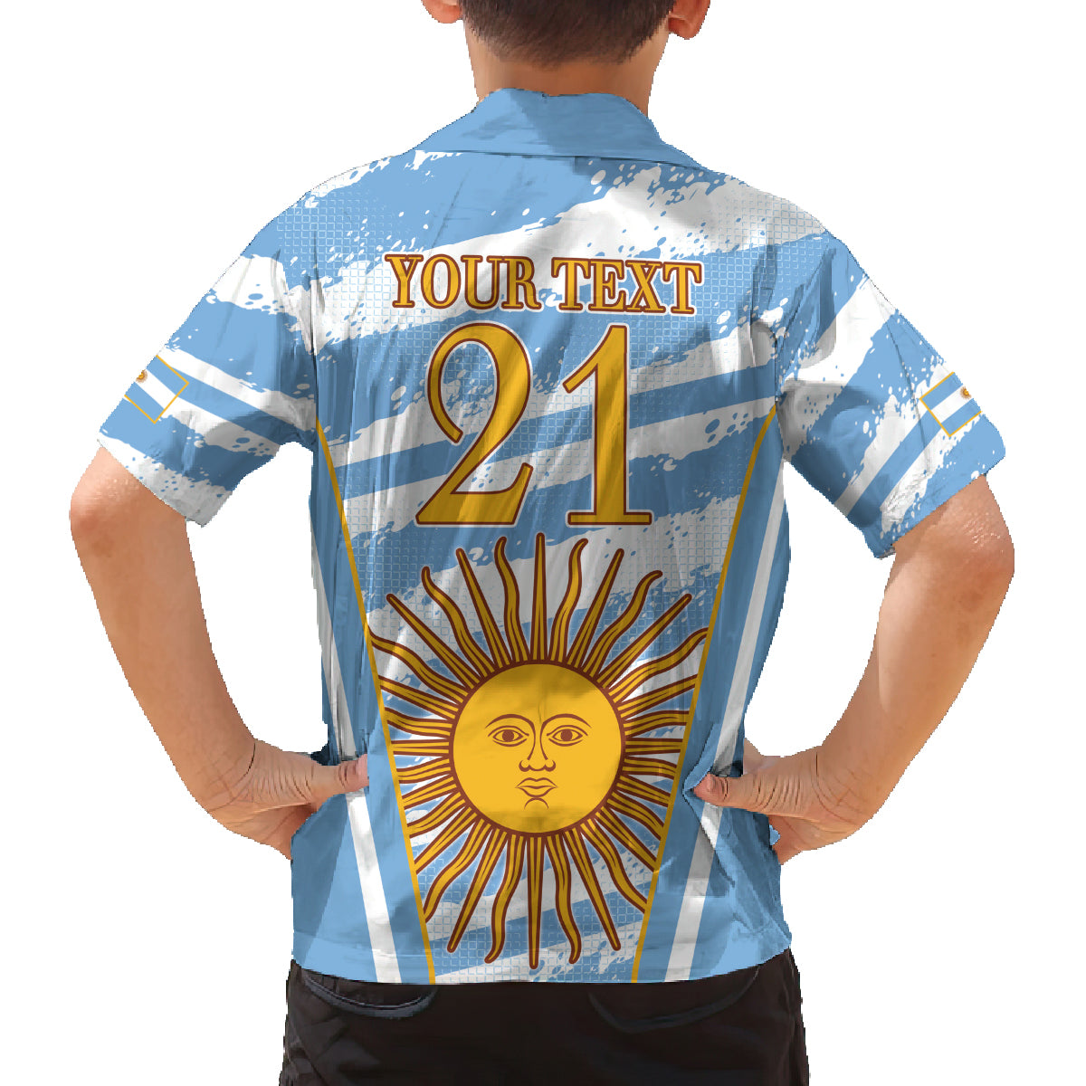 Custom Vamos Argentina Family Matching Off Shoulder Short Dress and Hawaiian Shirt The Pumas Rugby Mascot Sporty Version LT9 - Wonder Print Shop