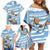 Custom Vamos Argentina Family Matching Off Shoulder Short Dress and Hawaiian Shirt The Pumas Rugby Mascot Sporty Version LT9 - Wonder Print Shop