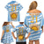 Custom Vamos Argentina Family Matching Off Shoulder Short Dress and Hawaiian Shirt The Pumas Rugby Mascot Sporty Version LT9 - Wonder Print Shop