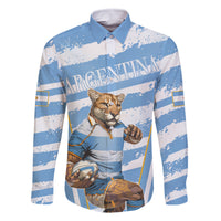 Custom Vamos Argentina Family Matching Off Shoulder Short Dress and Hawaiian Shirt The Pumas Rugby Mascot Sporty Version LT9 - Wonder Print Shop