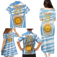 Custom Vamos Argentina Family Matching Puletasi and Hawaiian Shirt The Pumas Rugby Mascot Sporty Version - Wonder Print Shop