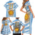 Custom Vamos Argentina Family Matching Short Sleeve Bodycon Dress and Hawaiian Shirt The Pumas Rugby Mascot Sporty Version - Wonder Print Shop