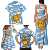 Custom Vamos Argentina Family Matching Tank Maxi Dress and Hawaiian Shirt The Pumas Rugby Mascot Sporty Version - Wonder Print Shop