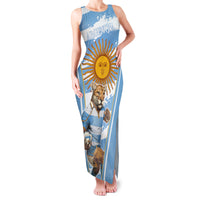Custom Vamos Argentina Family Matching Tank Maxi Dress and Hawaiian Shirt The Pumas Rugby Mascot Sporty Version - Wonder Print Shop