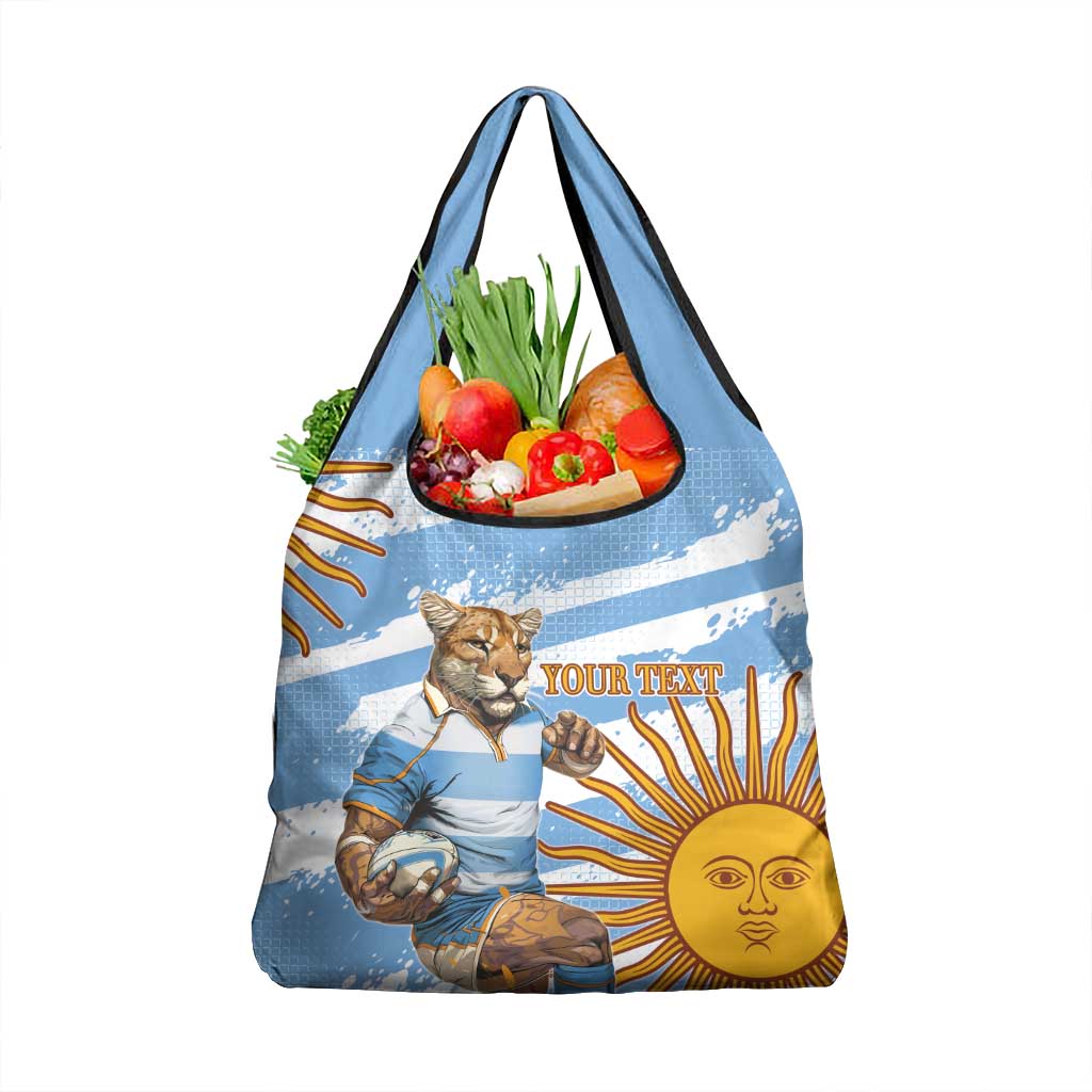Custom Vamos Argentina Grocery Bag The Pumas Rugby Mascot Sporty Version