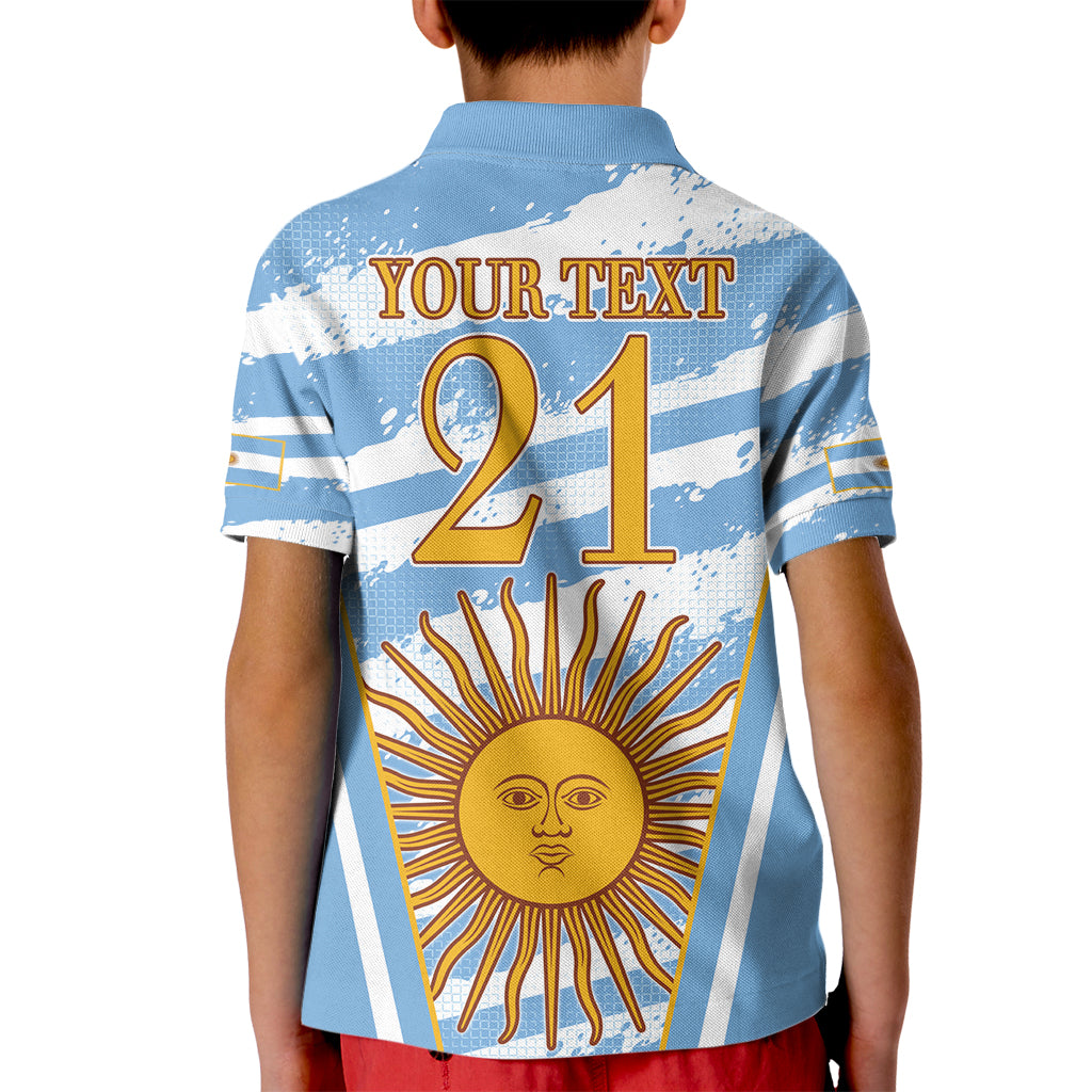 Custom Vamos Argentina Kid Polo Shirt The Pumas Rugby Mascot Sporty Version - Wonder Print Shop