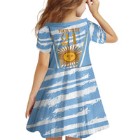Custom Vamos Argentina Kid Short Sleeve Dress The Pumas Rugby Mascot Sporty Version - Wonder Print Shop