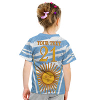 Custom Vamos Argentina Kid T Shirt The Pumas Rugby Mascot Sporty Version - Wonder Print Shop