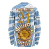 Custom Vamos Argentina Long Sleeve Shirt The Pumas Rugby Mascot Sporty Version - Wonder Print Shop