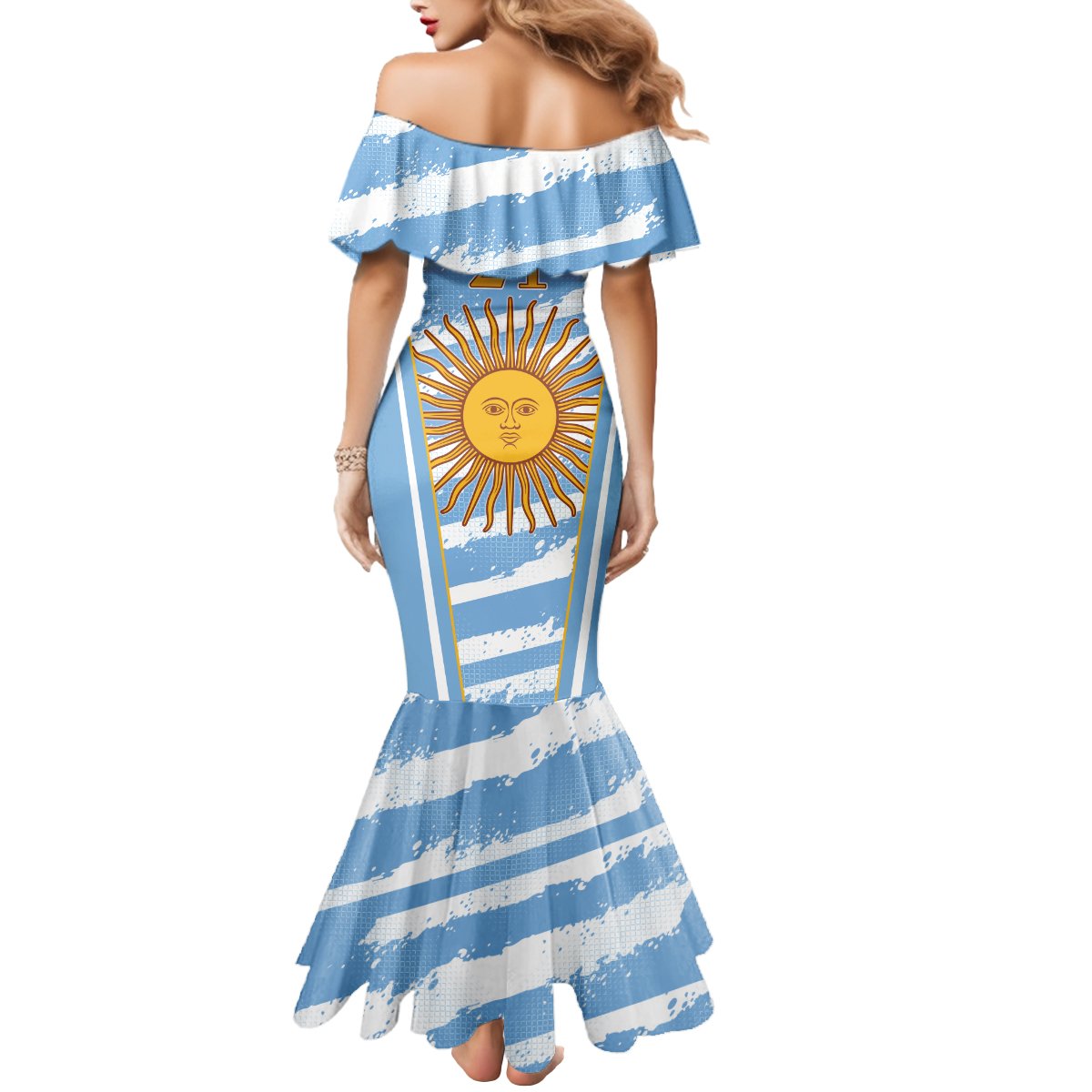 Custom Vamos Argentina Mermaid Dress The Pumas Rugby Mascot Sporty Version - Wonder Print Shop