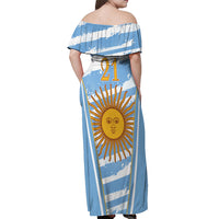 Custom Vamos Argentina Off Shoulder Maxi Dress The Pumas Rugby Mascot Sporty Version - Wonder Print Shop