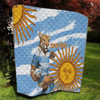 Custom Vamos Argentina Quilt The Pumas Rugby Mascot Sporty Version - Wonder Print Shop