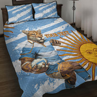 Custom Vamos Argentina Quilt Bed Set The Pumas Rugby Mascot Sporty Version - Wonder Print Shop