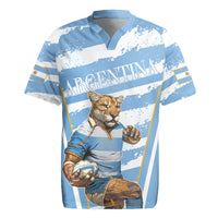 Custom Vamos Argentina Rugby Jersey The Pumas Rugby Mascot Sporty Version - Wonder Print Shop