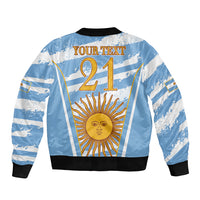 Custom Vamos Argentina Sleeve Zip Bomber Jacket The Pumas Rugby Mascot Sporty Version - Wonder Print Shop