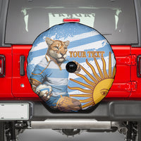 Custom Vamos Argentina Spare Tire Cover The Pumas Rugby Mascot Sporty Version - Wonder Print Shop