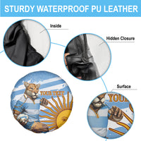 Custom Vamos Argentina Spare Tire Cover The Pumas Rugby Mascot Sporty Version - Wonder Print Shop