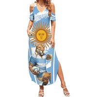 Custom Vamos Argentina Summer Maxi Dress The Pumas Rugby Mascot Sporty Version - Wonder Print Shop