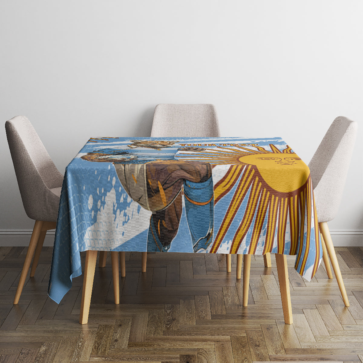 Custom Vamos Argentina Tablecloth The Pumas Rugby Mascot Sporty Version - Wonder Print Shop