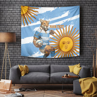 Custom Vamos Argentina Tapestry The Pumas Rugby Mascot Sporty Version - Wonder Print Shop