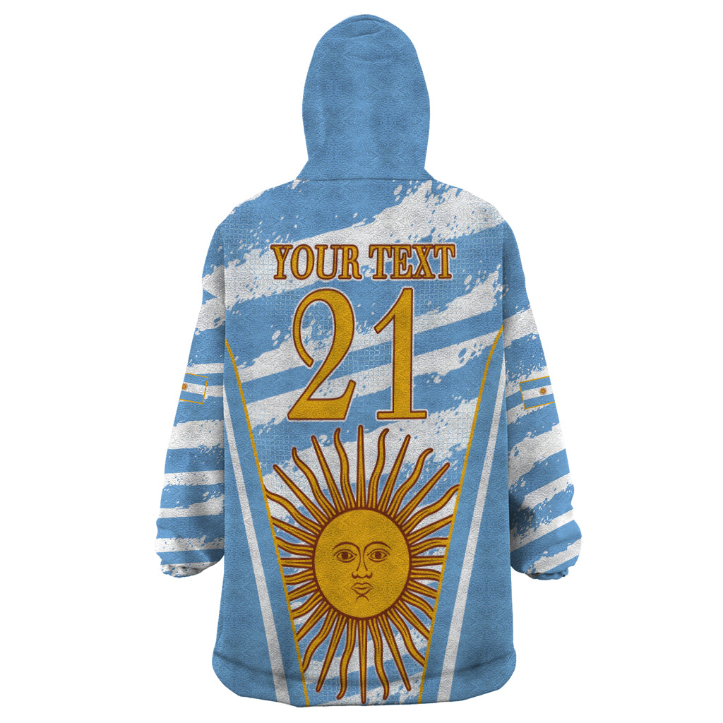 Custom Vamos Argentina Wearable Blanket Hoodie The Pumas Rugby Mascot Sporty Version - Wonder Print Shop