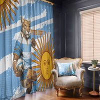 Custom Vamos Argentina Window Curtain The Pumas Rugby Mascot Sporty Version - Wonder Print Shop
