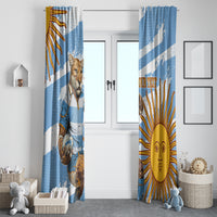 Custom Vamos Argentina Window Curtain The Pumas Rugby Mascot Sporty Version - Wonder Print Shop