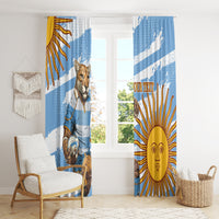 Custom Vamos Argentina Window Curtain The Pumas Rugby Mascot Sporty Version - Wonder Print Shop