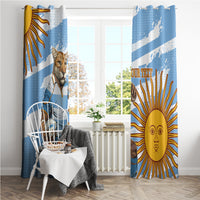 Custom Vamos Argentina Window Curtain The Pumas Rugby Mascot Sporty Version - Wonder Print Shop