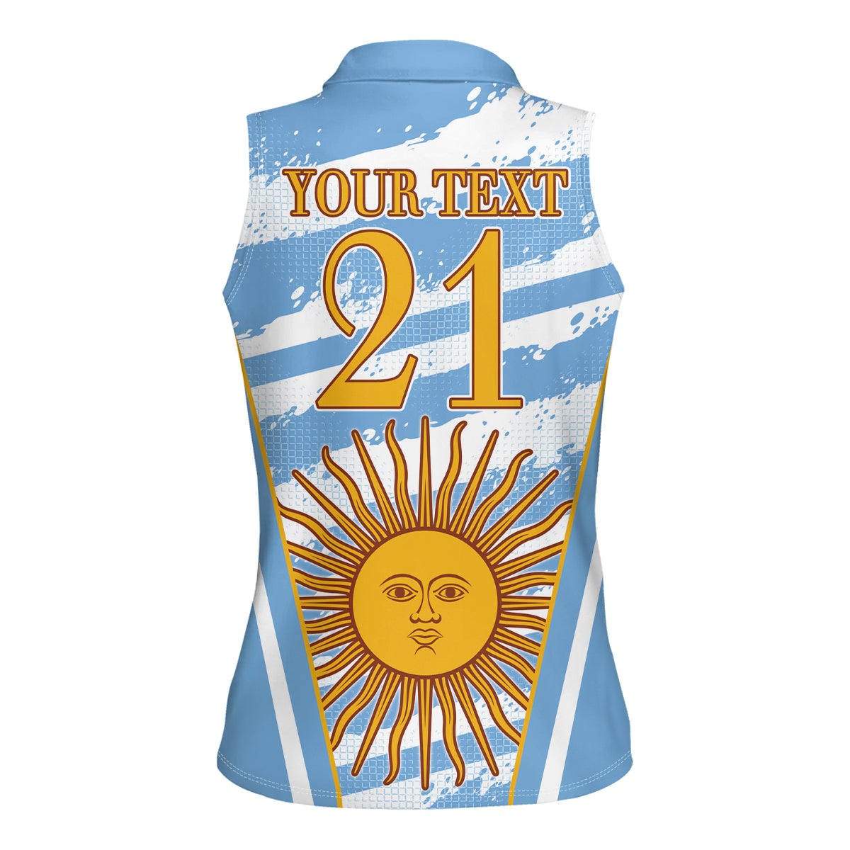 Custom Vamos Argentina Women Sleeveless Polo Shirt The Pumas Rugby Mascot Sporty Version - Wonder Print Shop