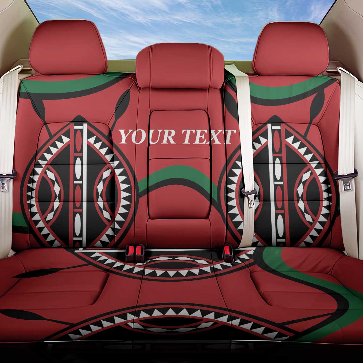 Custom Kenya Rugby Back Car Seat Cover Summer Paris 2024 LT9 - Wonder Print Shop