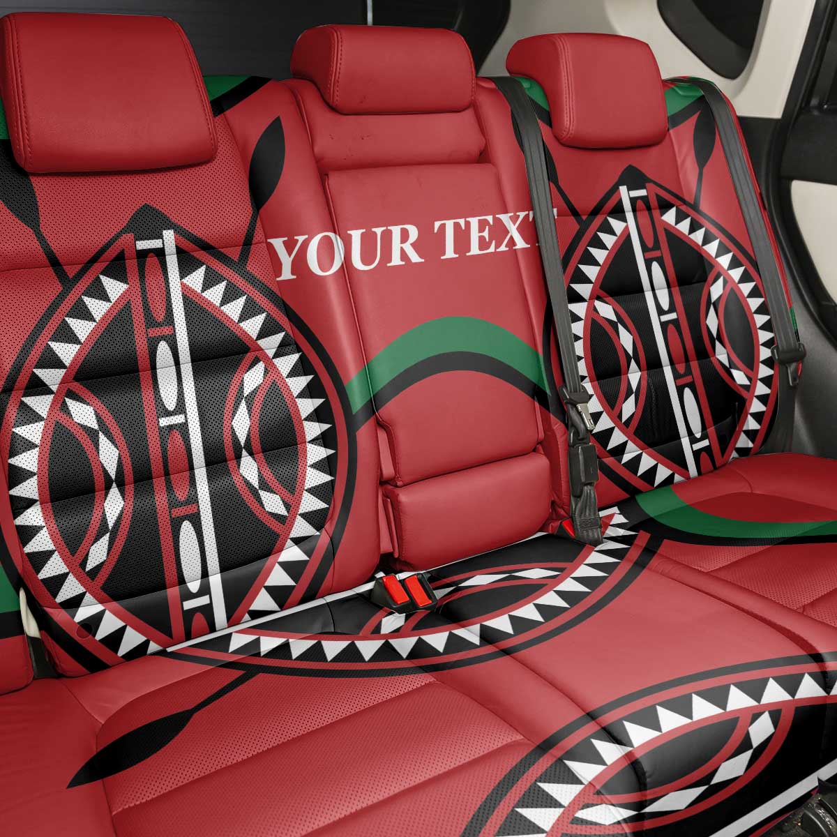 Custom Kenya Rugby Back Car Seat Cover Summer Paris 2024 LT9 - Wonder Print Shop