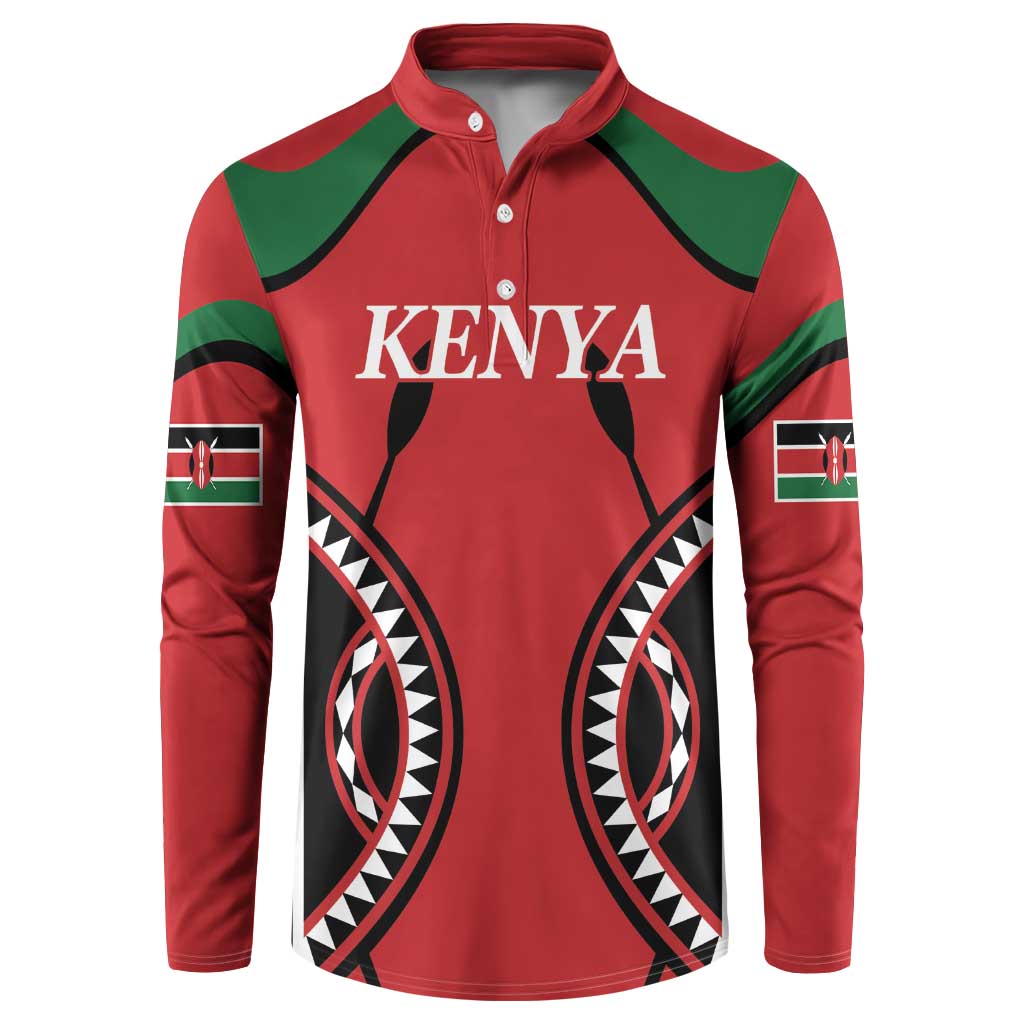 Custom Kenya Rugby Button Sweatshirt Summer Paris 2024 LT9 - Wonder Print Shop
