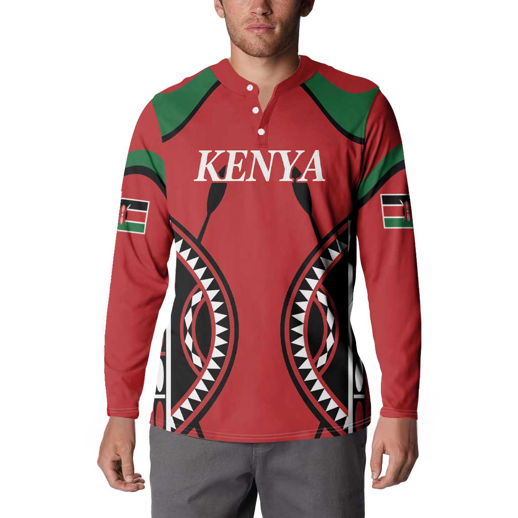 Custom Kenya Rugby Button Sweatshirt Summer Paris 2024 LT9 - Wonder Print Shop