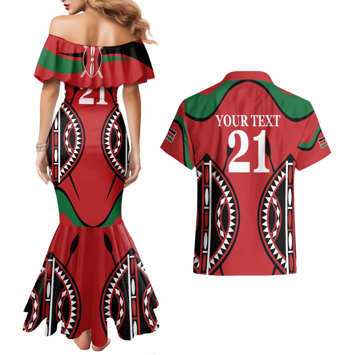 Custom Kenya Rugby Couples Matching Mermaid Dress and Hawaiian Shirt Summer Paris 2024 LT9 - Wonder Print Shop