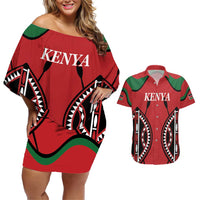 Custom Kenya Rugby Couples Matching Off Shoulder Short Dress and Hawaiian Shirt Summer Paris 2024 LT9 - Wonder Print Shop