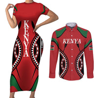 Custom Kenya Rugby Couples Matching Short Sleeve Bodycon Dress and Long Sleeve Button Shirt Summer Paris 2024 LT9 - Wonder Print Shop