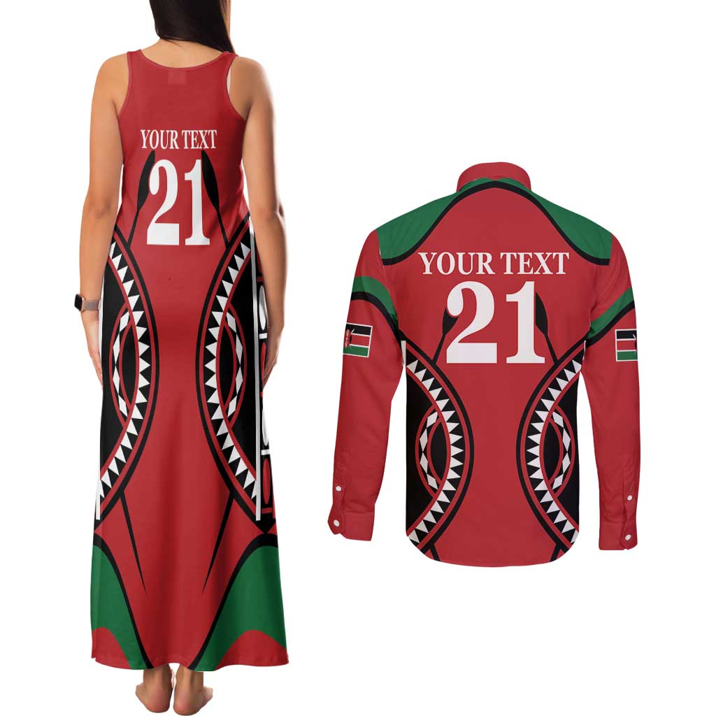 Custom Kenya Rugby Couples Matching Tank Maxi Dress and Long Sleeve Button Shirt Summer Paris 2024 LT9 - Wonder Print Shop