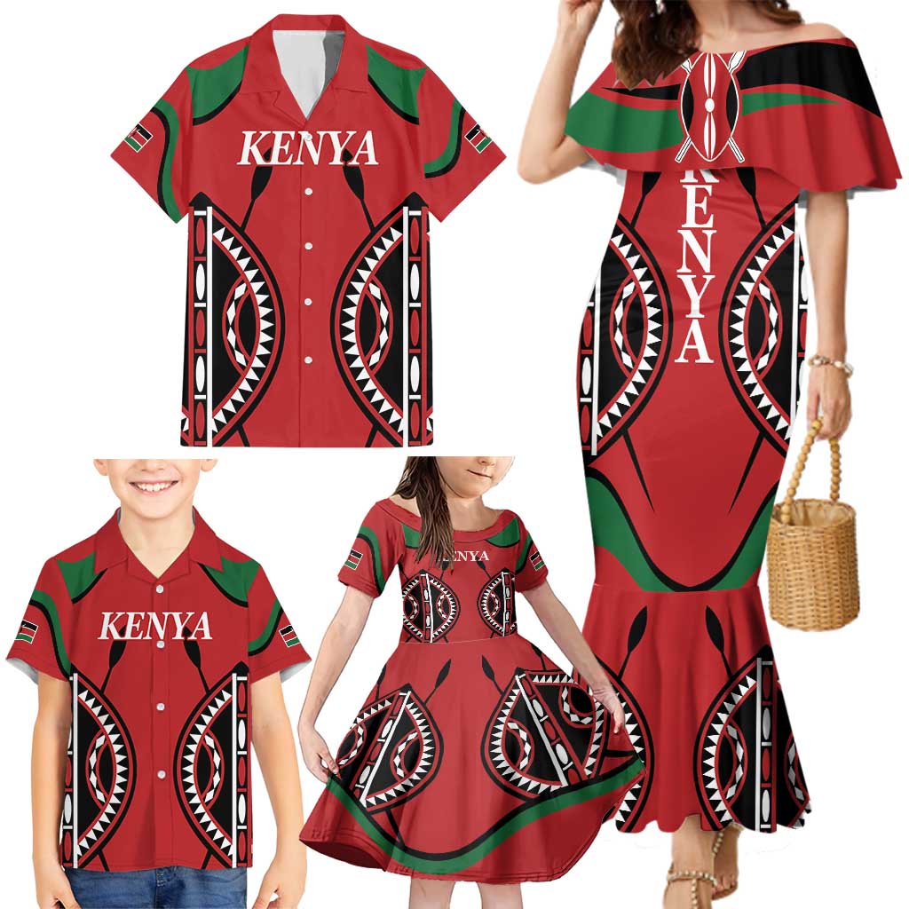 Custom Kenya Rugby Family Matching Mermaid Dress and Hawaiian Shirt Summer Paris 2024 LT9 - Wonder Print Shop