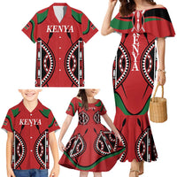 Custom Kenya Rugby Family Matching Mermaid Dress and Hawaiian Shirt Summer Paris 2024 LT9 - Wonder Print Shop