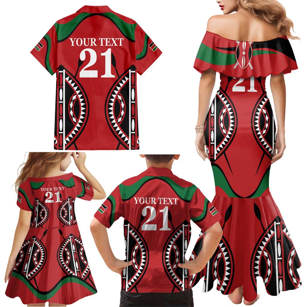Custom Kenya Rugby Family Matching Mermaid Dress and Hawaiian Shirt Summer Paris 2024 LT9 - Wonder Print Shop