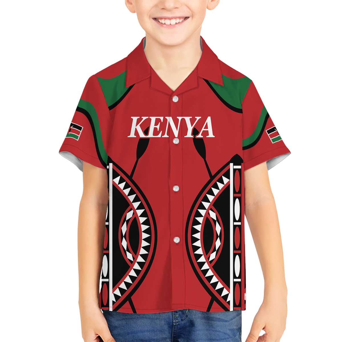 Custom Kenya Rugby Family Matching Off The Shoulder Long Sleeve Dress and Hawaiian Shirt Summer Paris 2024 - Wonder Print Shop
