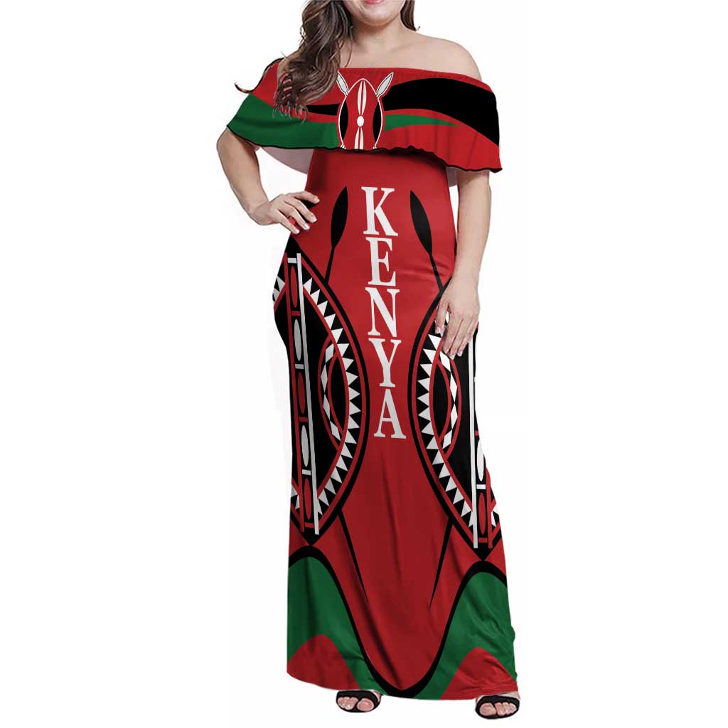 Custom Kenya Rugby Family Matching Off Shoulder Maxi Dress and Hawaiian Shirt Summer Paris 2024 LT9 - Wonder Print Shop